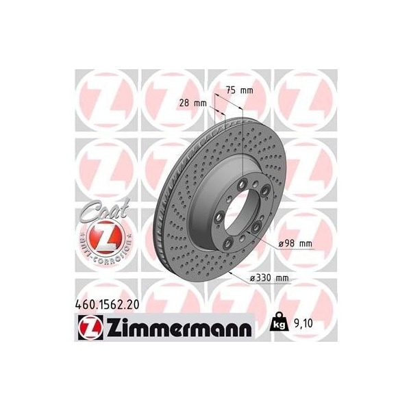 Zimmermann Rear Brake Rotor, 460156220 460156220 - main